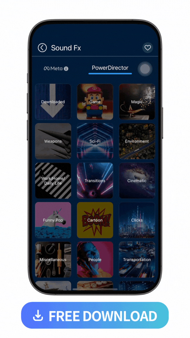 browse audio effects provide by PowerDirector